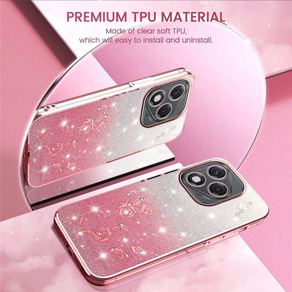 KADEM For Honor 400 Lite 5G Case Flower TPU Flexible Gradient Phone Cover