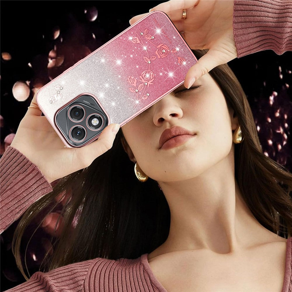 KADEM For Honor 400 Lite 5G Case Flower TPU Flexible Gradient Phone Cover