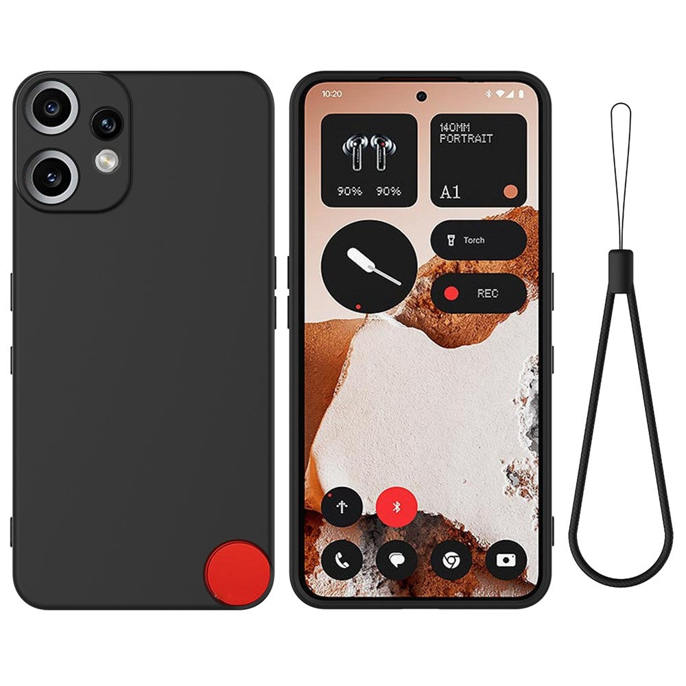For Nothing CMF Phone 2 Pro Liquid Silicone Case Phone Back Cover with Hand Strap