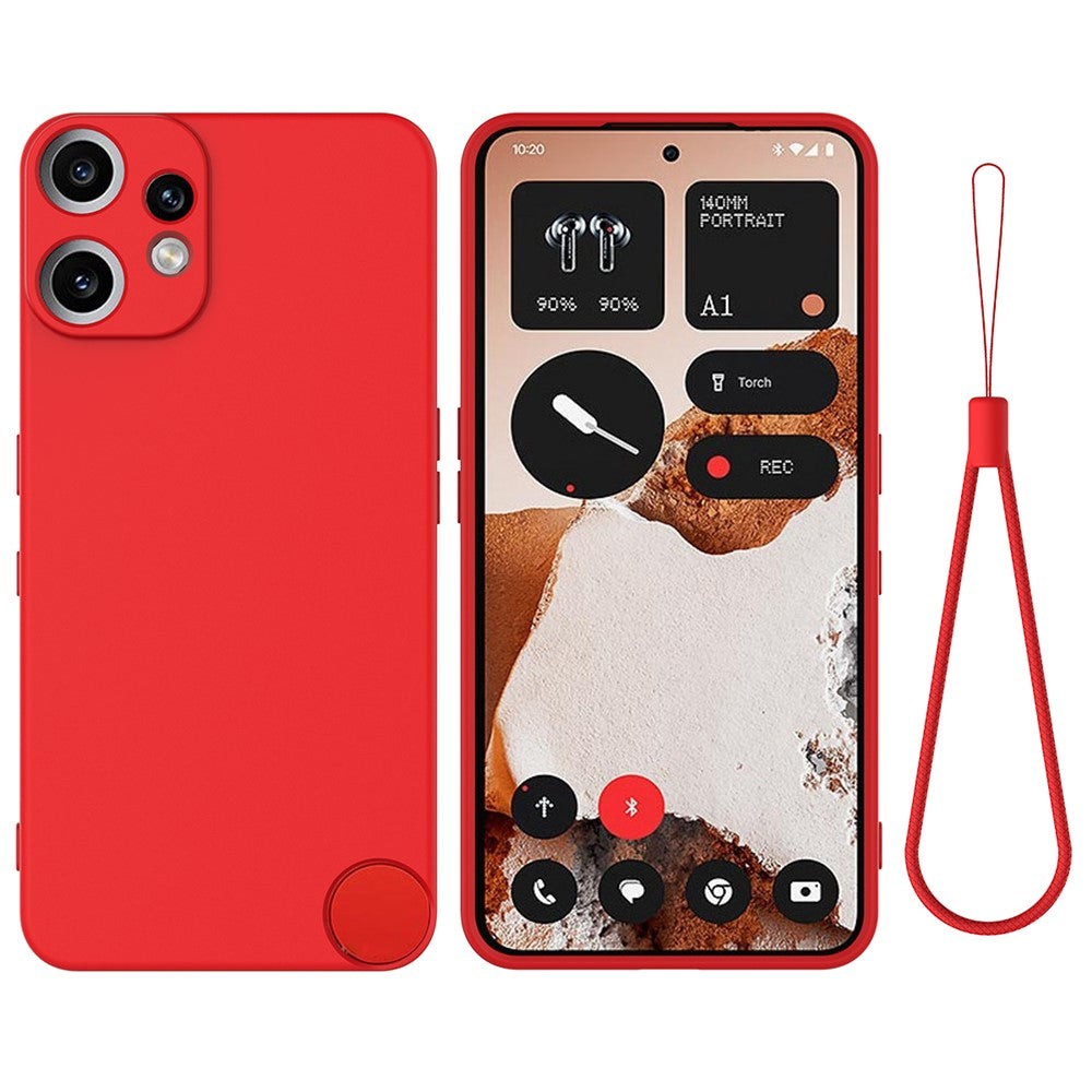 For Nothing CMF Phone 2 Pro Liquid Silicone Case Phone Back Cover with Hand Strap