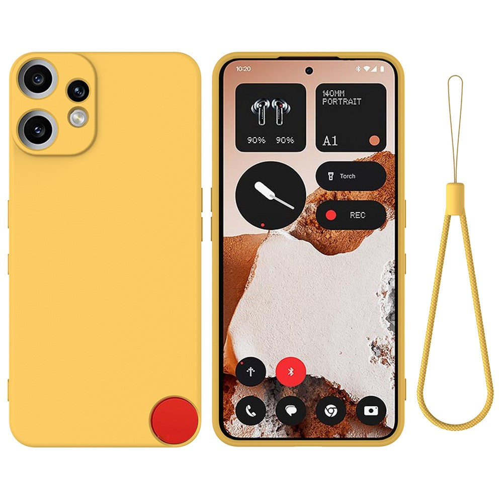 For Nothing CMF Phone 2 Pro Liquid Silicone Case Phone Back Cover with Hand Strap