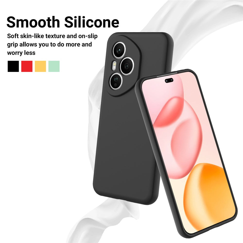 For Honor 400 Pro 5G (Global) Liquid Silicone Case Phone Back Cover with Hand Strap