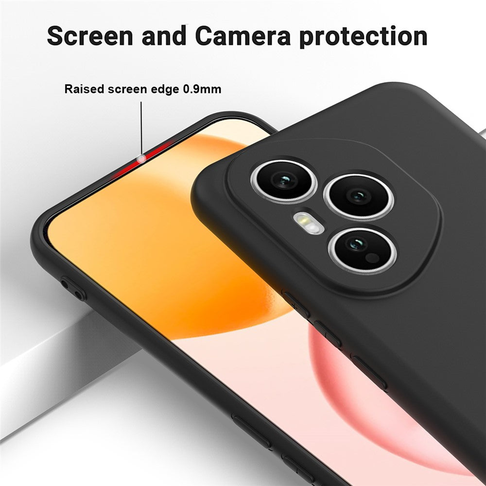 For Honor 400 Pro 5G (Global) Liquid Silicone Case Phone Back Cover with Hand Strap