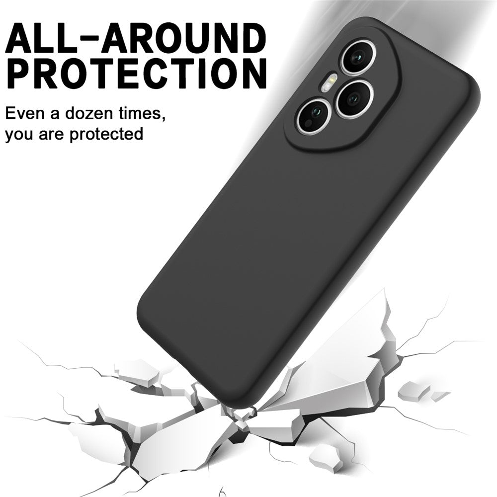 For Honor 400 Pro 5G (Global) Liquid Silicone Case Phone Back Cover with Hand Strap