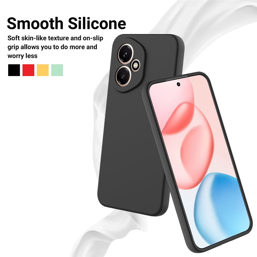 For Honor 400 5G (Global) Liquid Silicone Case Phone Back Cover with Hand Strap