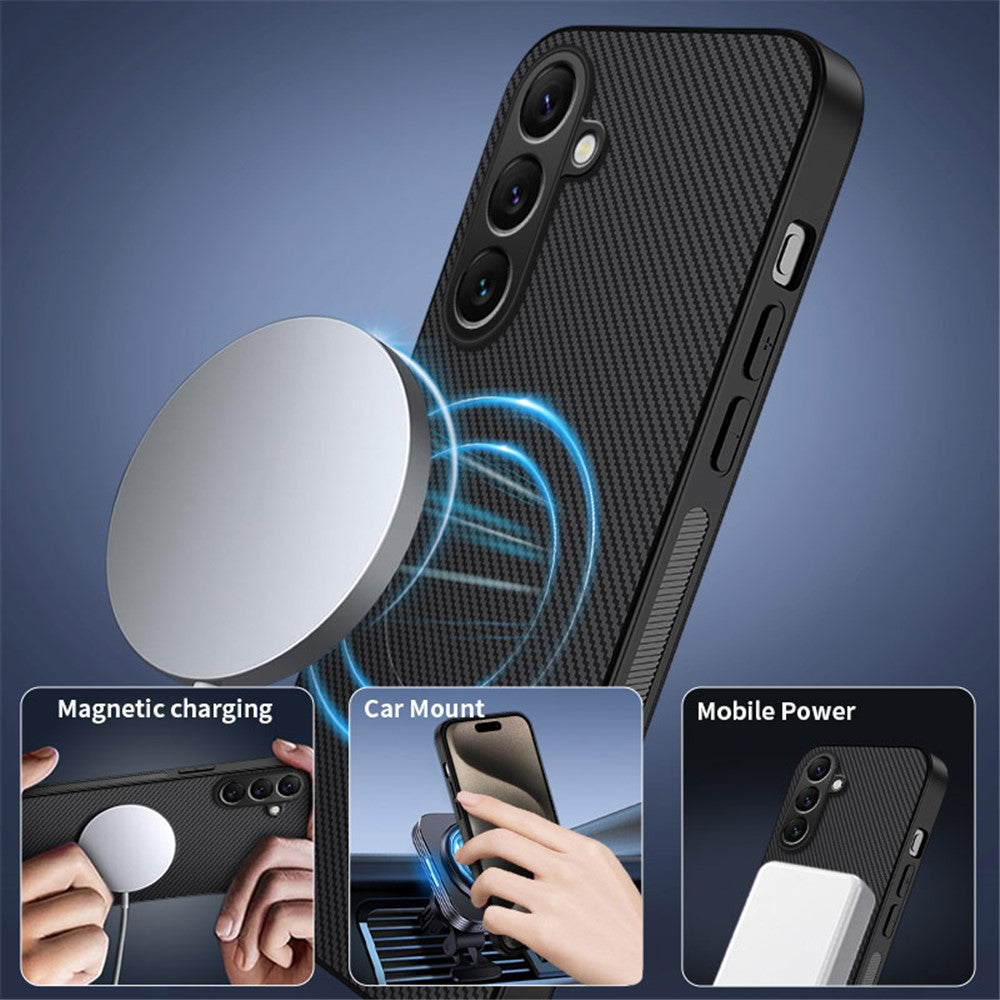 Galaxy A17 5G/4G / A26 5G Magnetische Hülle – mit sportlicher Carbonfaser-Optik