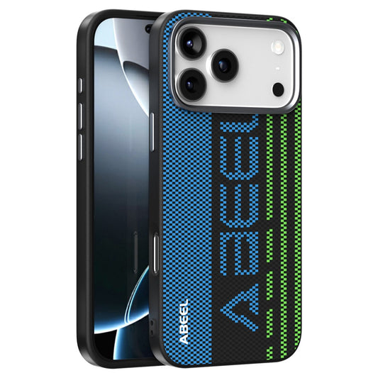 ABEEL For iPhone 18 Pro / 17 Pro Case Compatible with MagSafe Micro-Embossing 6D Printed PC TPU Aluminum Alloy Leather Phone Cover