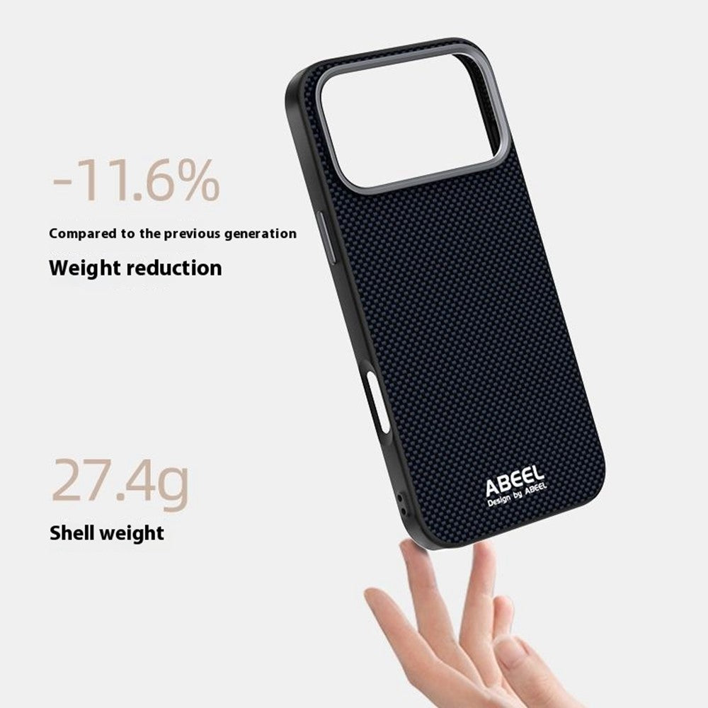 ABEEL For iPhone 18 Pro / 17 Pro Case Compatible with MagSafe Printed PC TPU Aluminum Alloy Leather Phone Cover