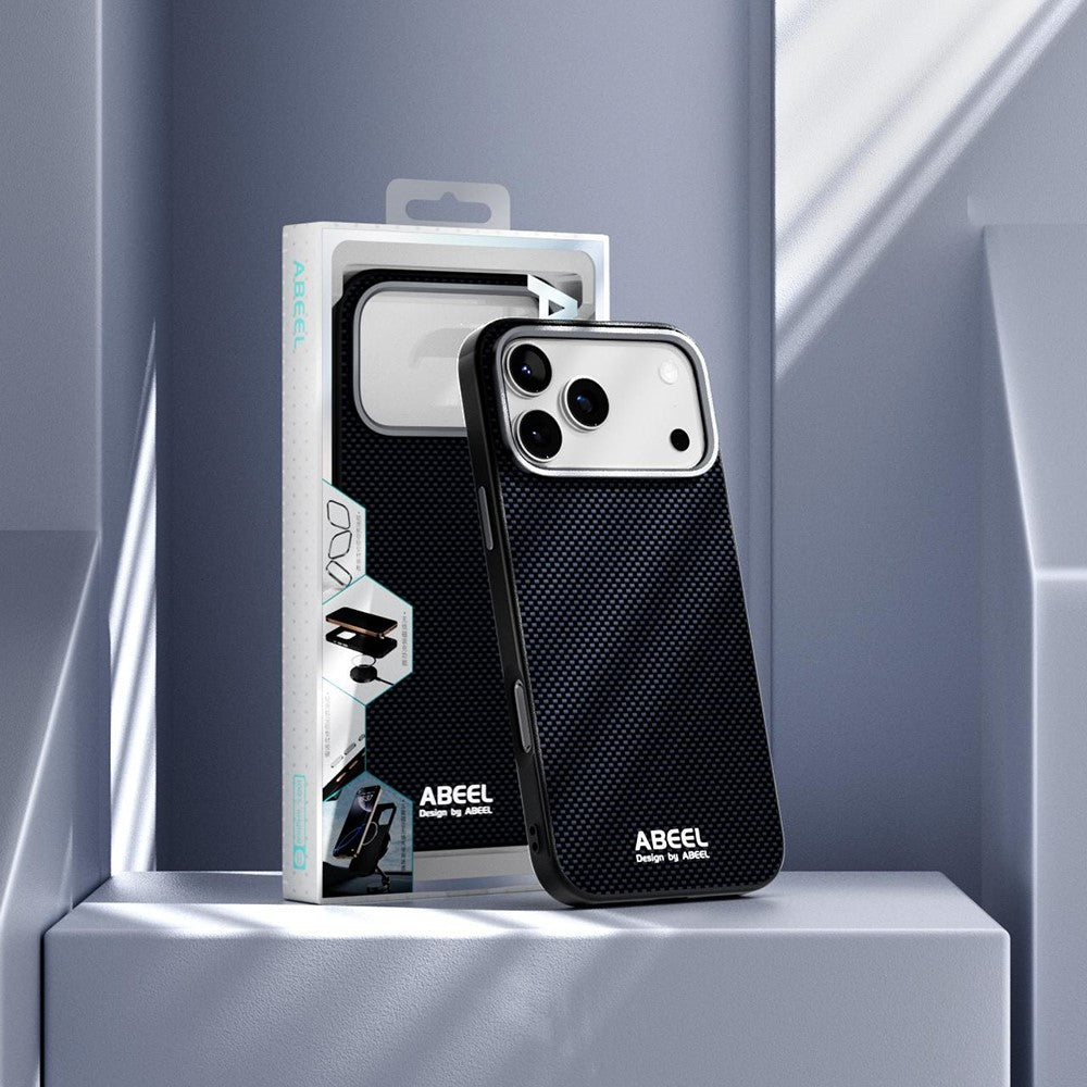 ABEEL For iPhone 18 Pro / 17 Pro Case Compatible with MagSafe Printed PC TPU Aluminum Alloy Leather Phone Cover