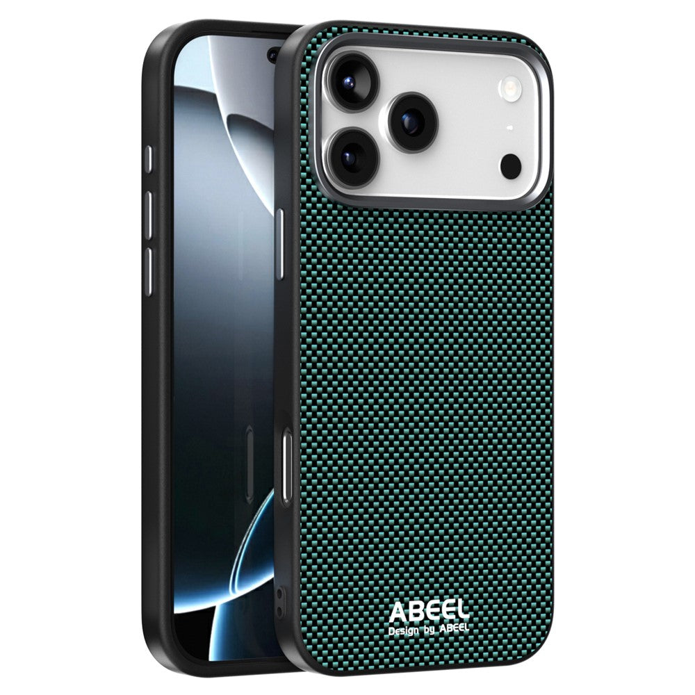 ABEEL For iPhone 18 Pro / 17 Pro Case Compatible with MagSafe Printed PC TPU Aluminum Alloy Leather Phone Cover