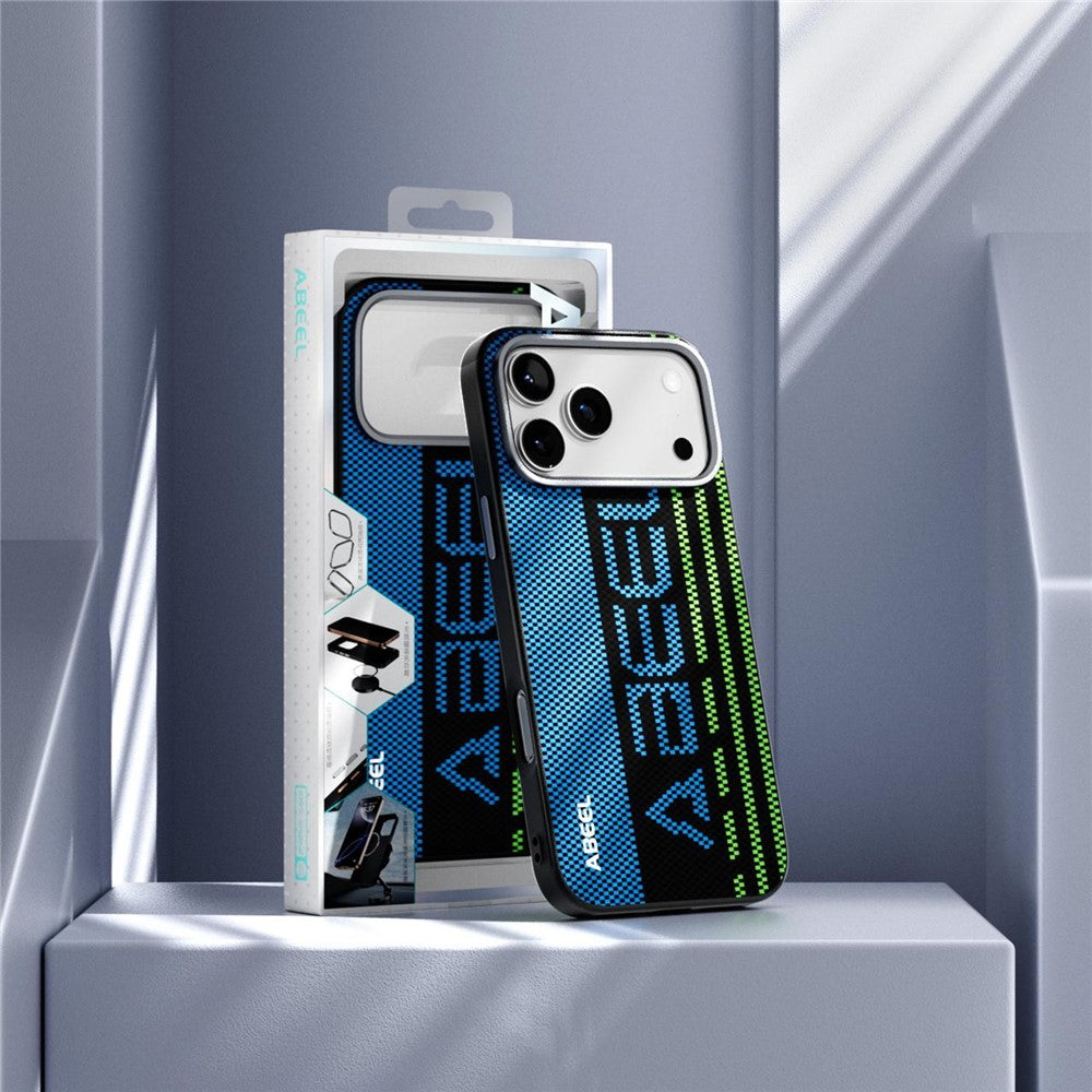 ABEEL For iPhone 18 Pro Max / 17 Pro Max Case Compatible with MagSafe Micro-Embossing 6D Printed PC TPU Aluminum Alloy Leather Phone Cover