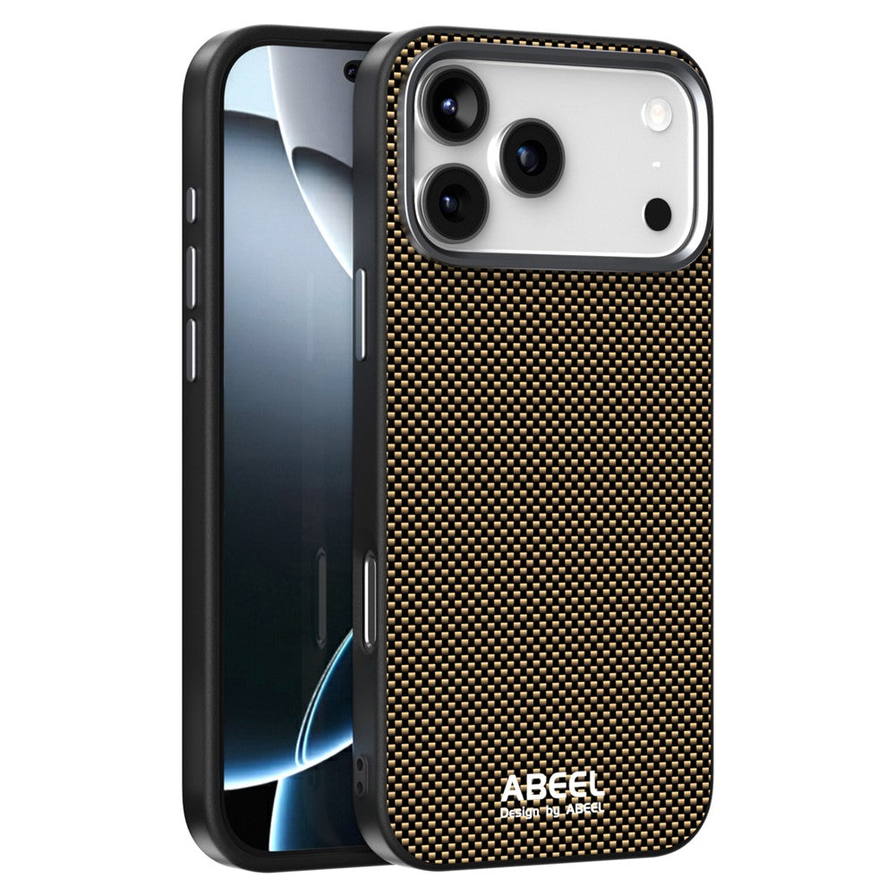 ABEEL For iPhone 18 Pro Max / 17 Pro Max Case Compatible with MagSafe Printed PC TPU Aluminum Alloy Leather Phone Cover