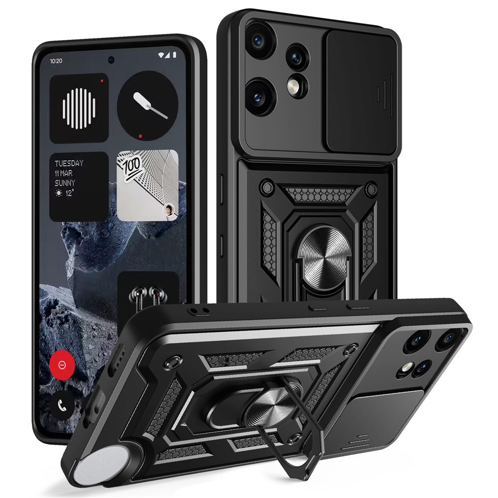 For Nothing CMF Phone 2 Pro Case with Slide Camera Lid PC + TPU Kickstand Phone Cover