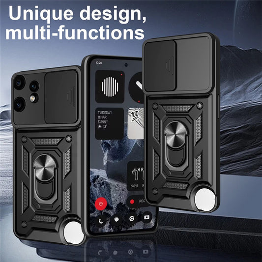 For Nothing CMF Phone 2 Pro Case with Slide Camera Lid PC + TPU Kickstand Phone Cover