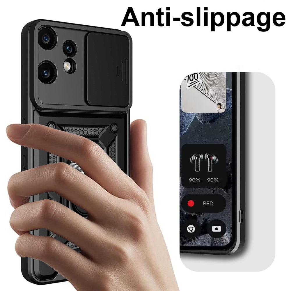 For Nothing CMF Phone 2 Pro Case with Slide Camera Lid PC + TPU Kickstand Phone Cover