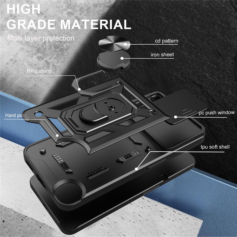 For Nothing CMF Phone 2 Pro Case with Slide Camera Lid PC + TPU Kickstand Phone Cover