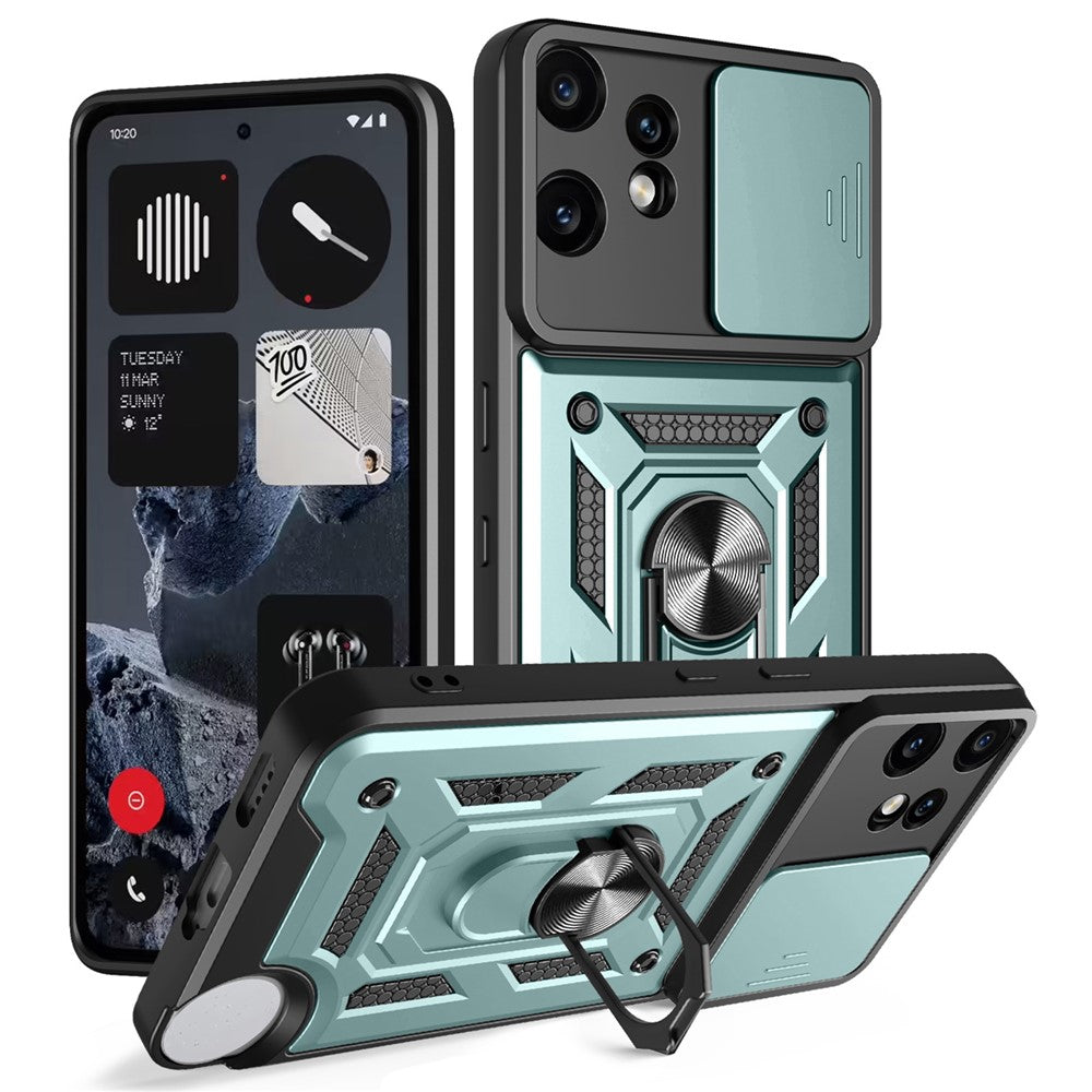 For Nothing CMF Phone 2 Pro Case with Slide Camera Lid PC + TPU Kickstand Phone Cover