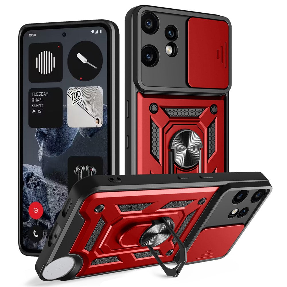 For Nothing CMF Phone 2 Pro Case with Slide Camera Lid PC + TPU Kickstand Phone Cover