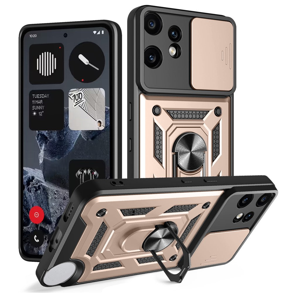 For Nothing CMF Phone 2 Pro Case with Slide Camera Lid PC + TPU Kickstand Phone Cover