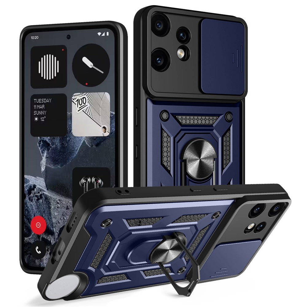 For Nothing CMF Phone 2 Pro Case with Slide Camera Lid PC + TPU Kickstand Phone Cover