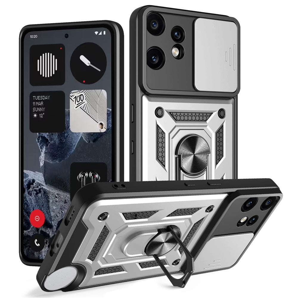For Nothing CMF Phone 2 Pro Case with Slide Camera Lid PC + TPU Kickstand Phone Cover