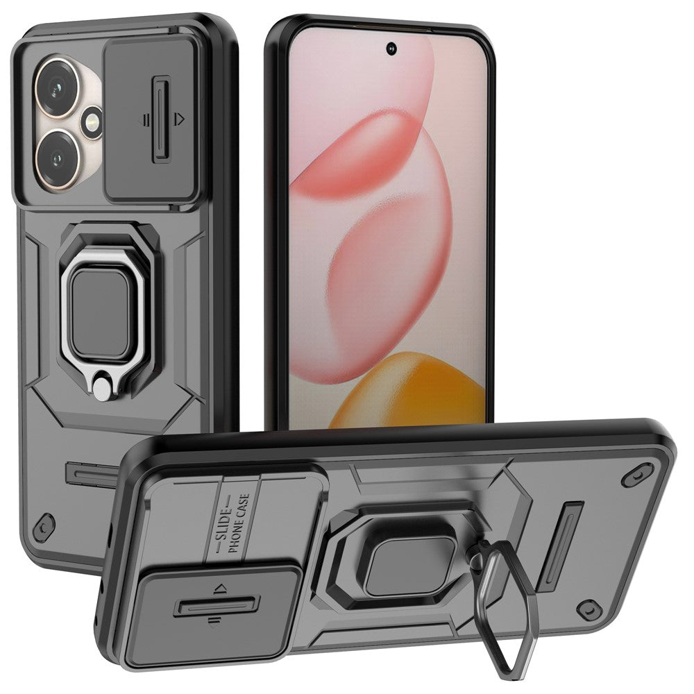 For Honor 400 5G (Global) Case PC + TPU Kickstand Phone Protector with Lens Cover