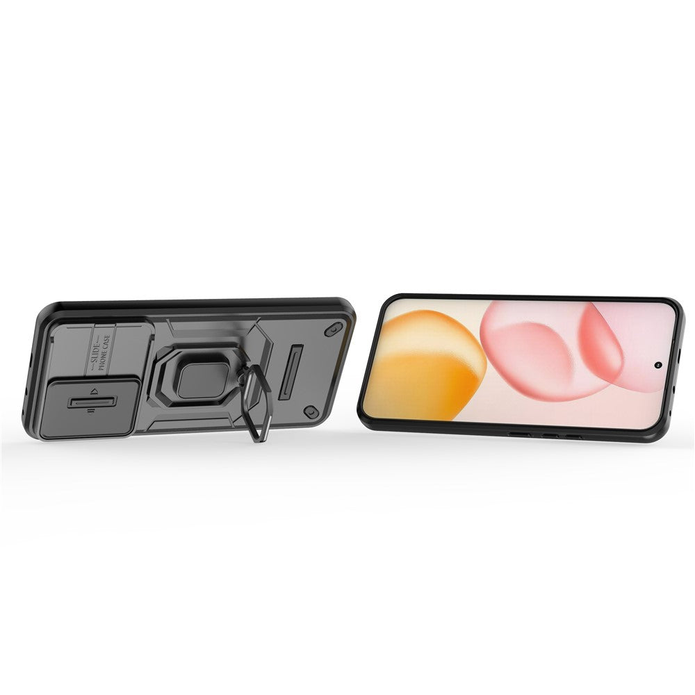 For Honor 400 5G (Global) Case PC + TPU Kickstand Phone Protector with Lens Cover
