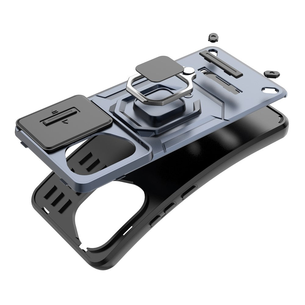 For Honor 400 5G (Global) Case PC + TPU Kickstand Phone Protector with Lens Cover