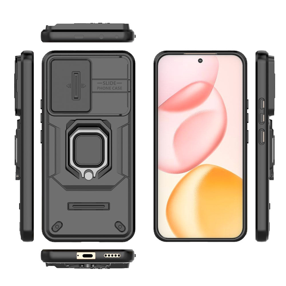 For Honor 400 5G (Global) Case PC + TPU Kickstand Phone Protector with Lens Cover