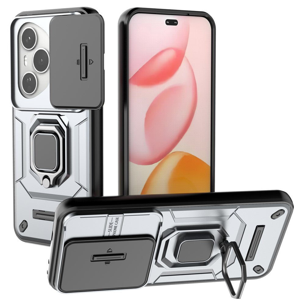 For Honor 400 Pro 5G (Global) Case PC + TPU Kickstand Phone Protector with Lens Cover