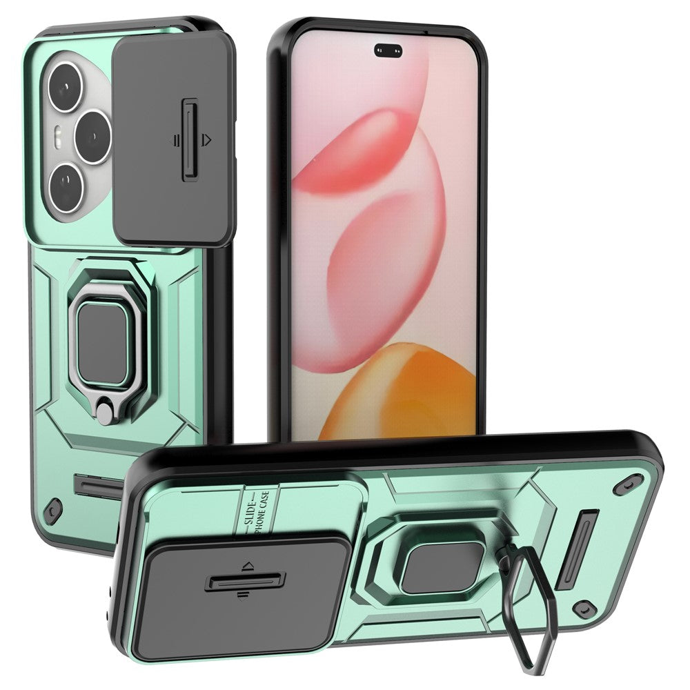 For Honor 400 Pro 5G (Global) Case PC + TPU Kickstand Phone Protector with Lens Cover