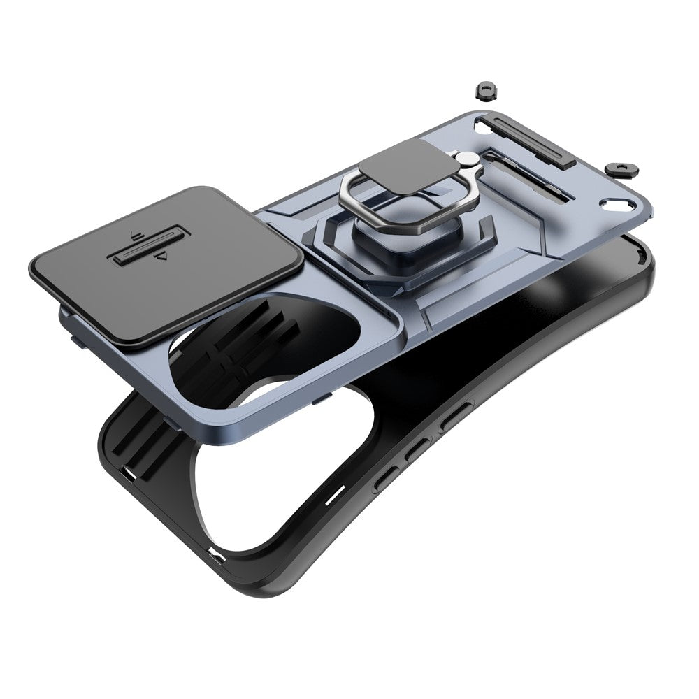 For Honor 400 Pro 5G (Global) Case PC + TPU Kickstand Phone Protector with Lens Cover