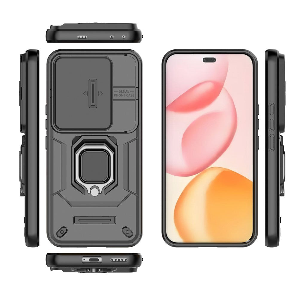 For Honor 400 Pro 5G (Global) Case PC + TPU Kickstand Phone Protector with Lens Cover