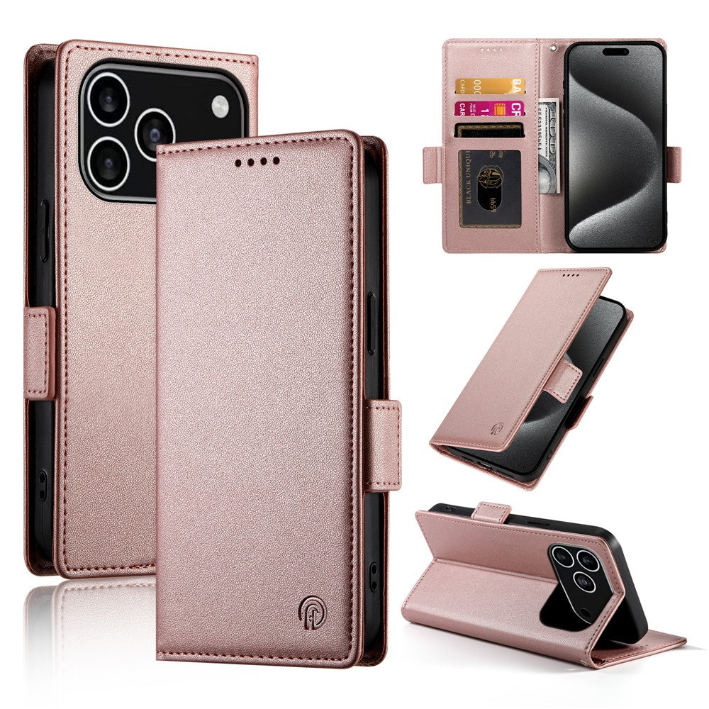 For iPhone 18 Pro / 17 Pro Stand Case PU Leather Wallet Phone Cover
