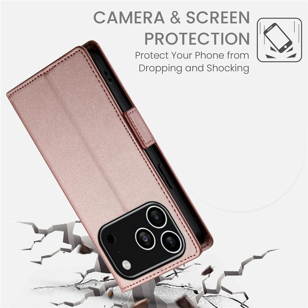 For iPhone 18 Pro / 17 Pro Stand Case PU Leather Wallet Phone Cover