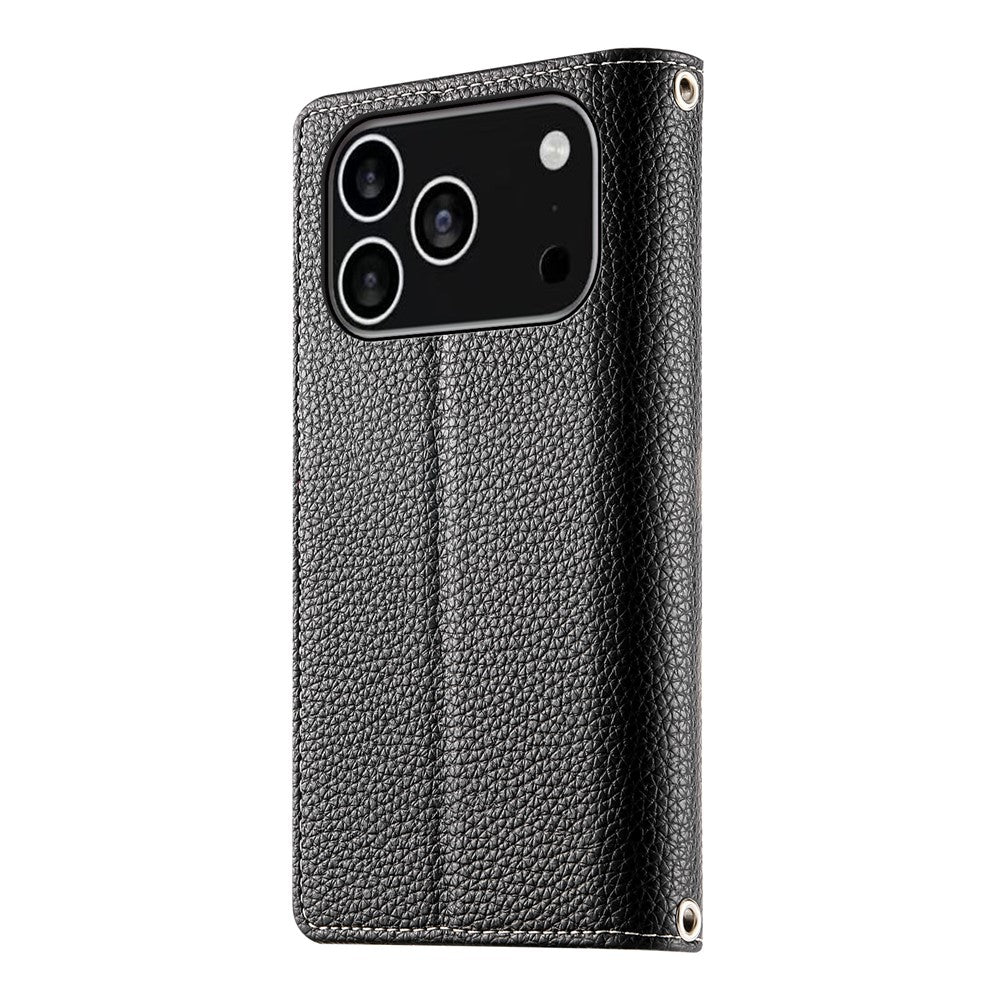 For iPhone 18 Pro / 17 Pro Case Zipper Wallet Color Splicing Leather Flip Phone Cover with Straps