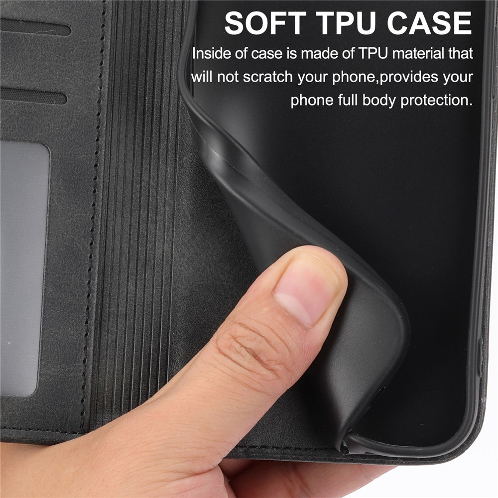 For iPhone 18 Pro Max / 17 Pro Max Case Calf Texture PU Leather Wallet Phone Cover with Wrist Strap