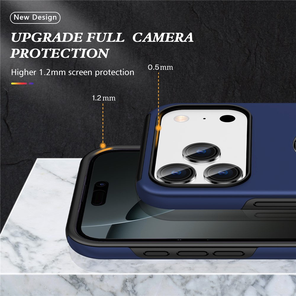 For iPhone 18 Pro / 17 Pro Case PC + TPU Phone Cover with Rotatable Ring Holder