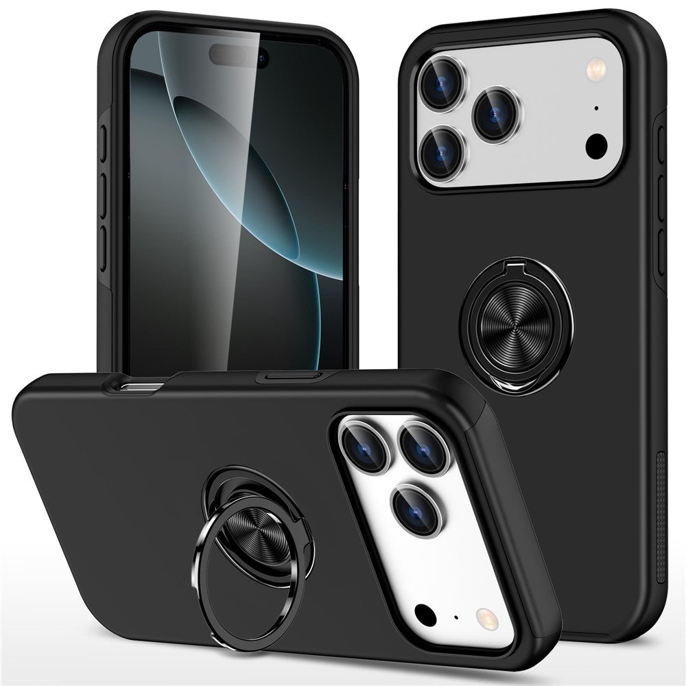 For iPhone 18 Pro / 17 Pro Case PC + TPU Phone Cover with Rotatable Ring Holder