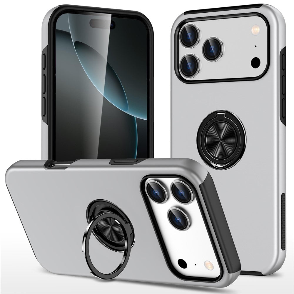 For iPhone 18 Pro / 17 Pro Case PC + TPU Phone Cover with Rotatable Ring Holder