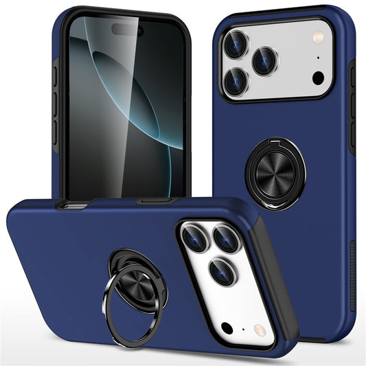For iPhone 18 Pro Max / 17 Pro Max Case PC + TPU Phone Cover with Rotatable Ring Holder