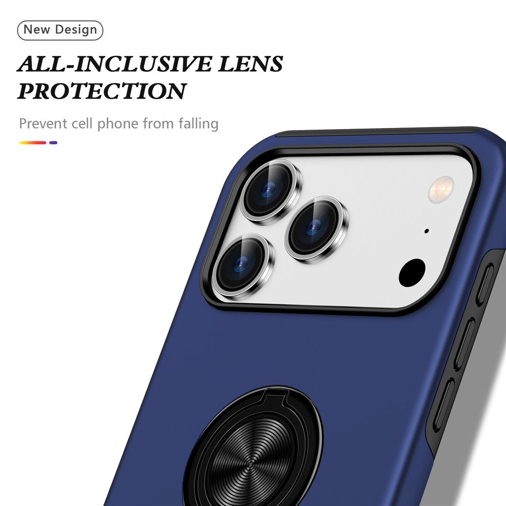 For iPhone 18 Pro Max / 17 Pro Max Case PC + TPU Phone Cover with Rotatable Ring Holder