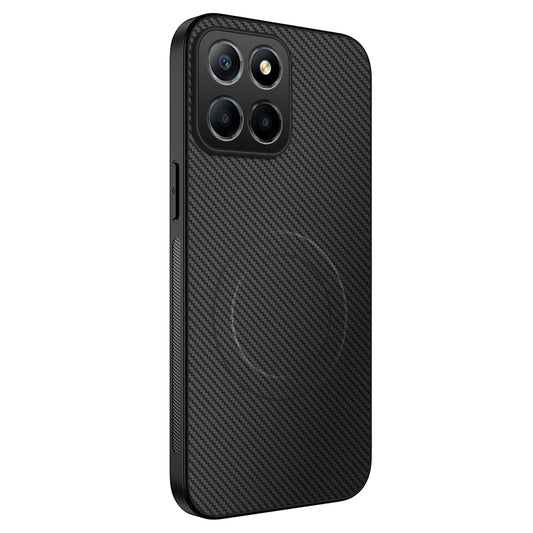 Honor X8c 4G Handyhülle – WANLONFENG Magnetisches Gehäuse der TQ-Serie, Carbonfaser-Textur, PC-TPU