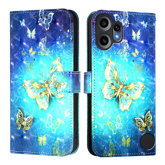 Nothing CMF Phone 2 Pro Wallet-Handyhülle – Aus Leder, mit 3D-Musterdruck, Brieftaschenfunktion, Ständer, mit Tragegurt