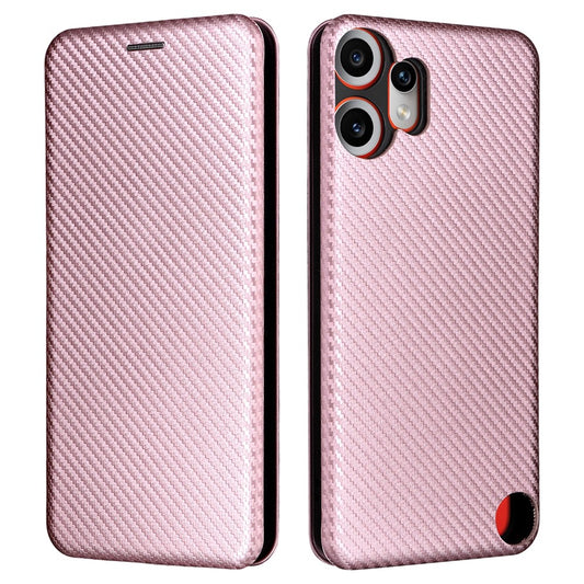 Nothing CMF Phone 2 Pro Wallet-Handyhülle – Mit Carbonfaser-Textur, Kartenhalter, Lederständer