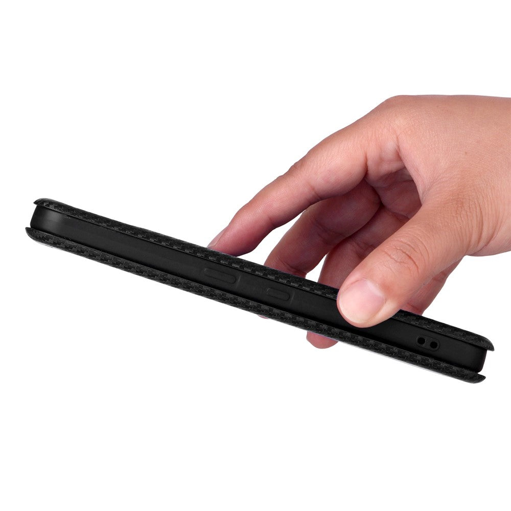 Nothing CMF Phone 2 Pro Wallet-Handyhülle – Mit Carbonfaser-Textur, Kartenhalter, Lederständer