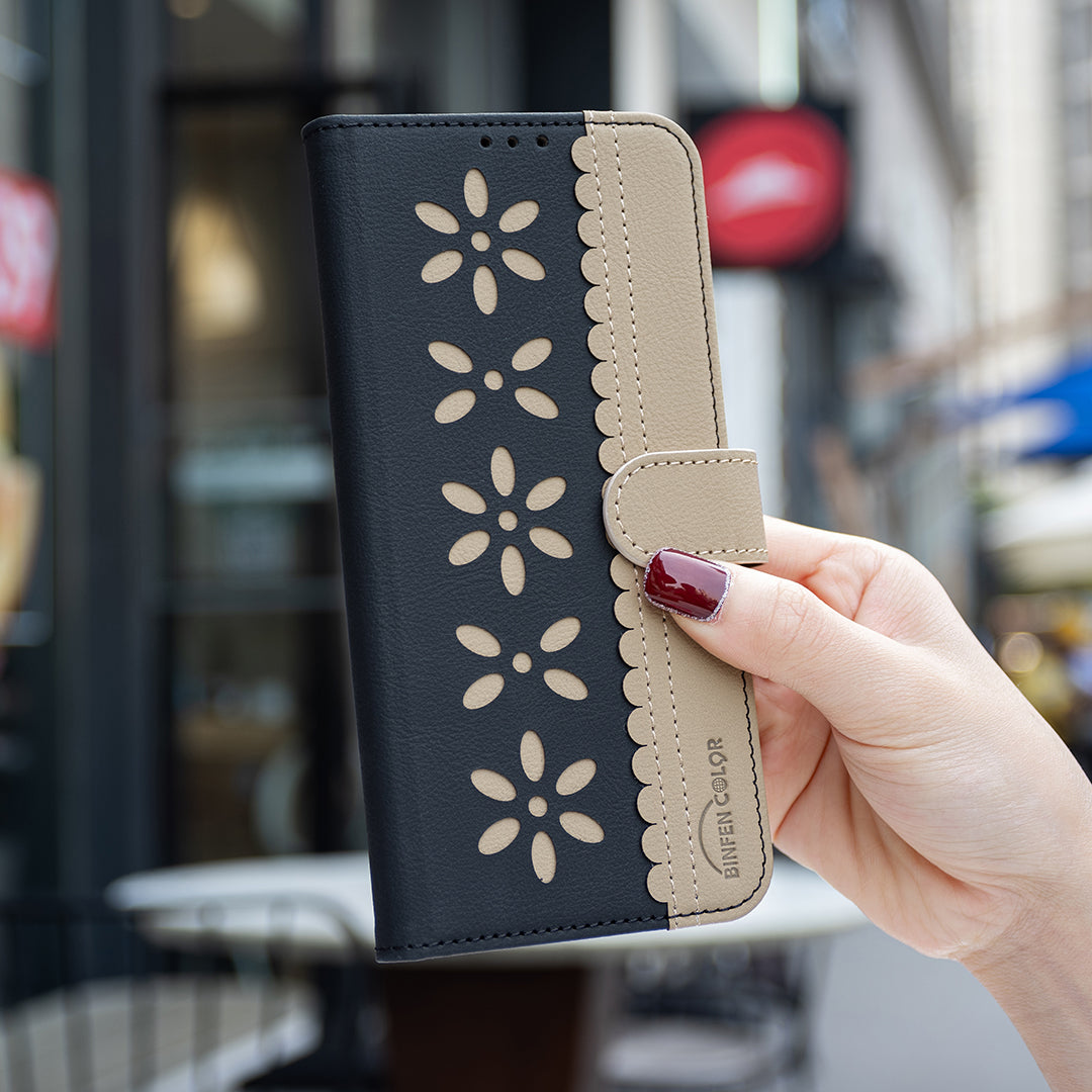 BINFEN COLOR For Honor 400 5G (Global) Leather Case  BF36 Floral Pattern Phone Cover RFID Blocking Wallet Stand