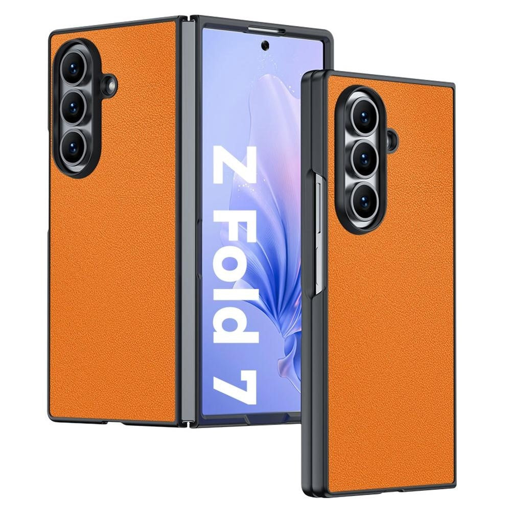 For Samsung Galaxy Z Fold7 5G Case PU Leather Coated PC Anti-Drop Folding Phone Cover