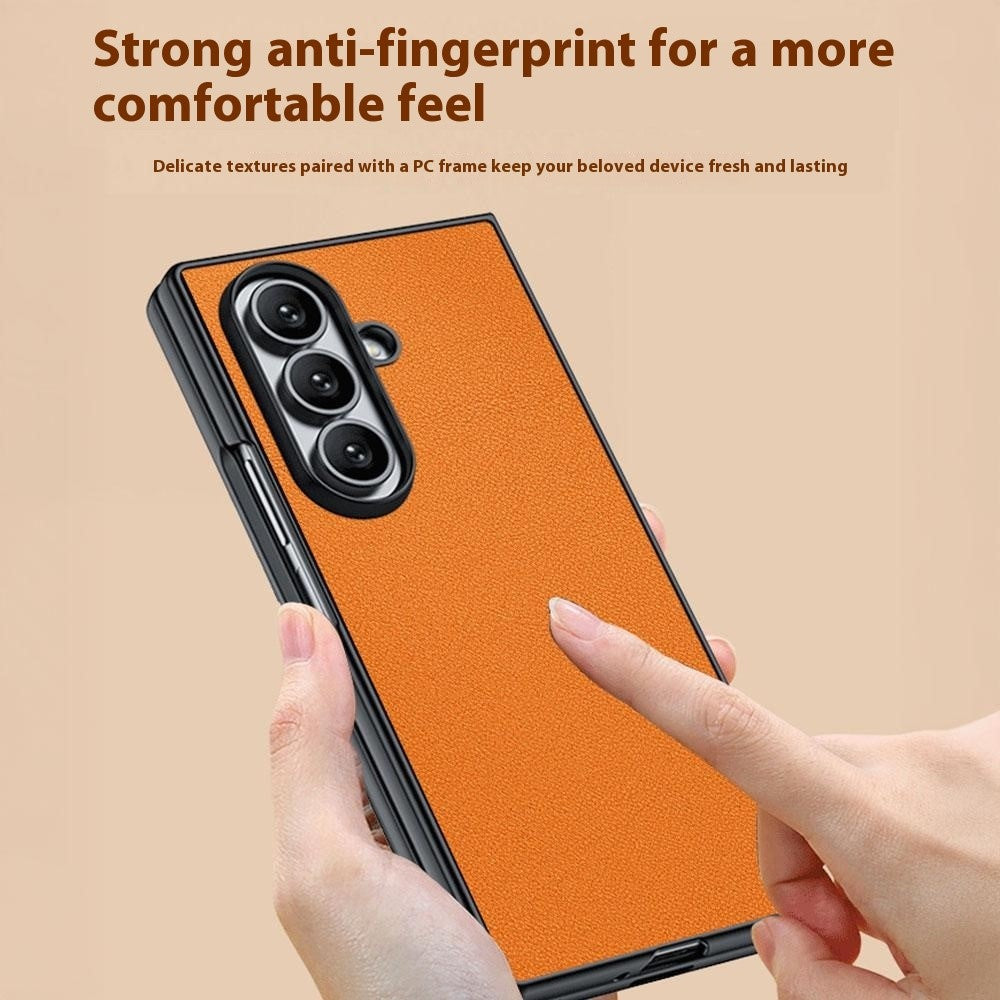 For Samsung Galaxy Z Fold7 5G Case PU Leather Coated PC Anti-Drop Folding Phone Cover