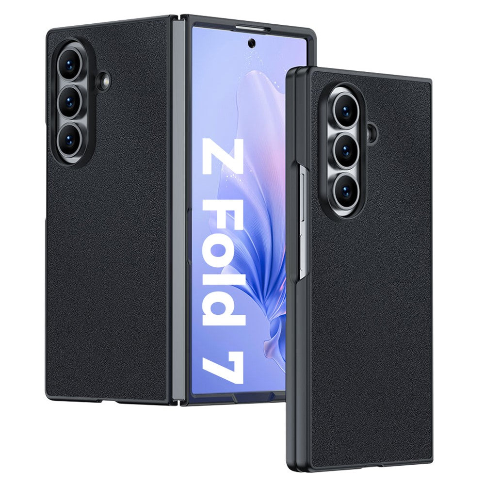 For Samsung Galaxy Z Fold7 5G Case PU Leather Coated PC Anti-Drop Folding Phone Cover
